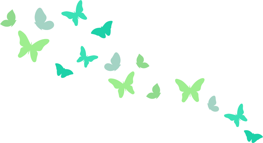 Green Pastel Butterflies